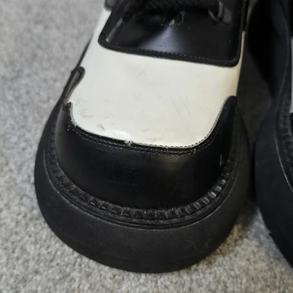 Vintage FLUEVOG Bunks Womens (9) 90s Black White Creeper Platform Rave Club - Picture 3 of 14